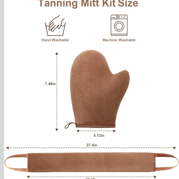 Brown Exfoliating Mitt and Back Scrubber Set - Picture 7 of 9